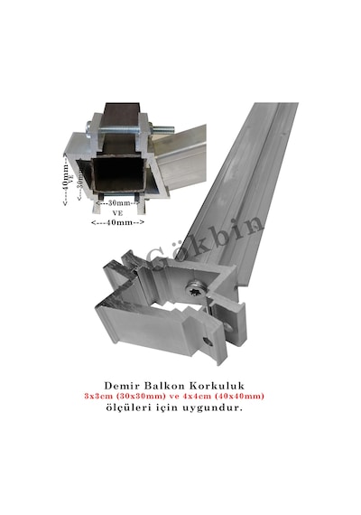 Demir Balkon Korkuluk Alüminyum Küpeşte Çamaşır Kurutma Askılığı Gri - Gümüş