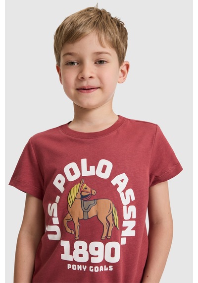 U.s. Polo Assn. Erkek Çocuk Vişne Tişört 50327000-vr223