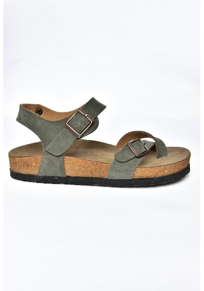 Fox Shoes H777786002 Yeşil Süet Kadın Sandalet