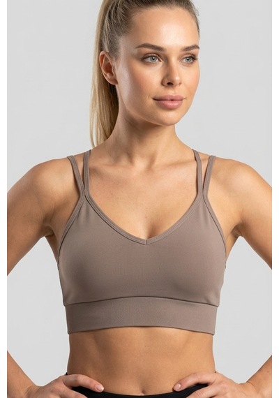 Aura Collections Çapraz İp Askılı Çıkarılabilir Pedli Sporcu Sütyeni Bralette Bej