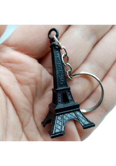 Paris Eyfel Kulesi 3D Metal Anahtarlık Siyah