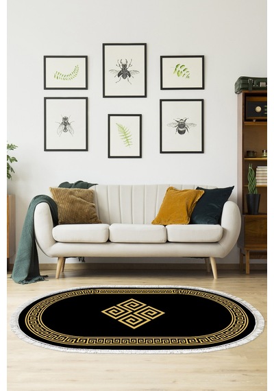 Eko Trend Djt Banyo Paspası Yıkanabilir Kaymaz Taban 656m Oval Modern Gold