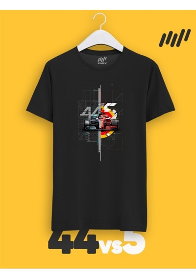 Flood Of Style Lewis Hamilton Vs Sebastian Vettel T-shirt Siyah