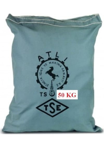 Galvanizli Tekne Irgat Zinciri. Atlı Marka. Kalibre Zincir. 50 KG 6MM Çuvalı 62 Mt