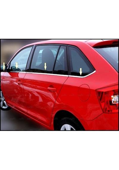 Ebal Otomotiv Skoda Rapid Spaceback Krom Cam Çıtası 8 prç.2013 ve üzeri P.Çelik