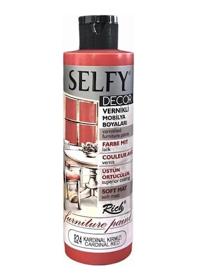 Rich Selfy Decor Akrilik Boya 824 Kardinal Kırmızı 240 Cc
