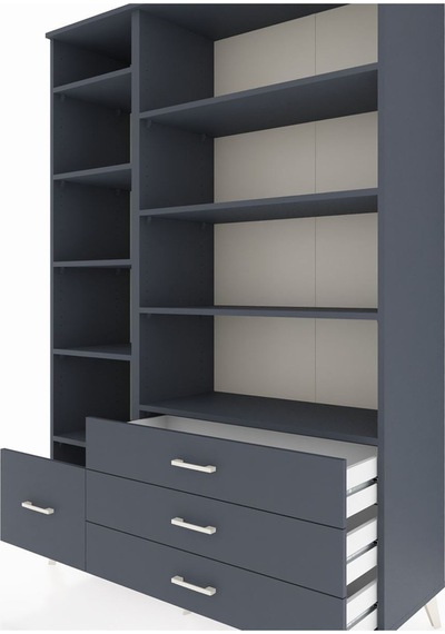 Hyperion Dolap 9 Raflı 4 Çekmeceli 132x44x195 Antrasit-antrasit/antrasit Antrasıt/antrasıt - Antrasıt Hyperion Dolap 9 Raflı 4 Çekmeceli 132x44x195 Antrasit-antrasit/antrasit Antrasıt/antrasıt - Antrasıt