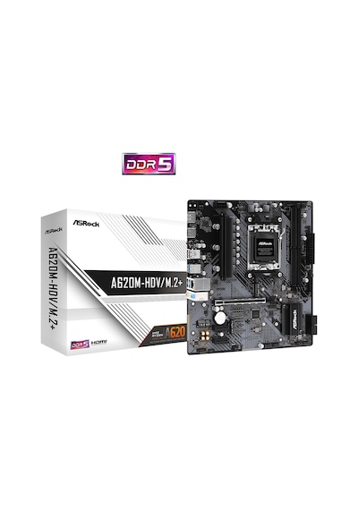Asrock A620M-HDV/M.2+ AMD A620 7200 MHz (OC) DDR5 Soket AM5 mATX Anakart