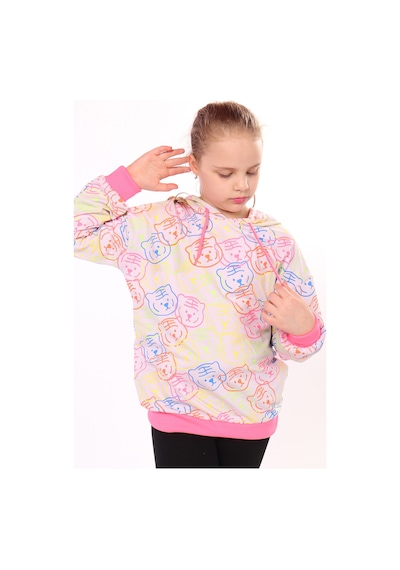 Toontoy Kız Çocuk Komple Baskılı Sweatshirt Açık Lila