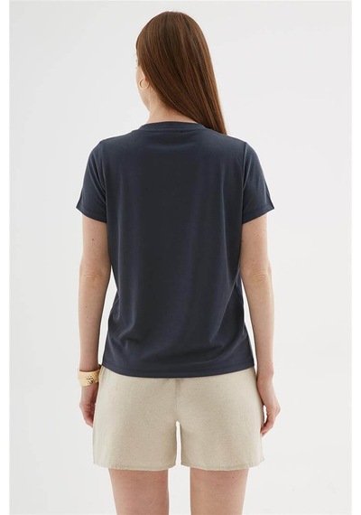 Fashion Friends V Yaka Antrasit Kadın Bluz 26y0144k1