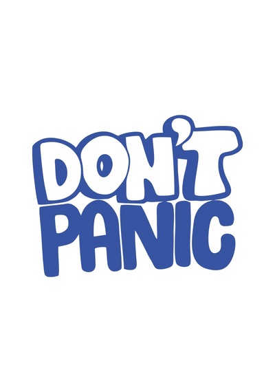 Dont Panic Araba Sticker Araba Sticker 17x17 Cm Mavi