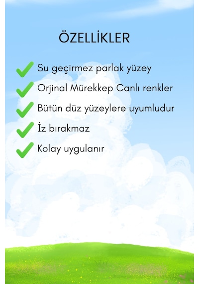 "lütfen Ayakta İşemeyiniz" Kaplumbağa Temalı Su Geçirmez Sticker Standart