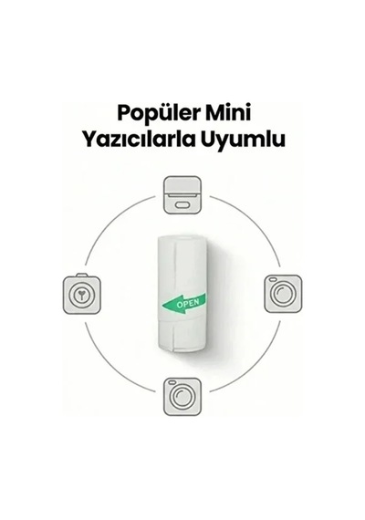 Ers 13 Lü Mini Yazıcı Termal Rulo Seti Çocuk Kamera Baskı Kağıdı 5 Yapışkanlı 5 Düz Beyaz 3 Renkli