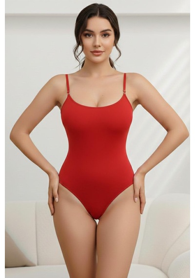 Zıbın String Model Çıtçıtlı Body Korse 9052 Kırmızı