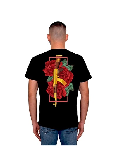Ak-47 Kalaşnikof Keleş Rose Gül Tişört Unisex T-shirt 001