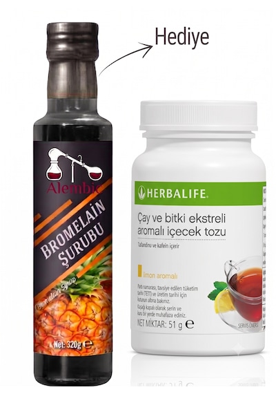 Limon Aromalı 51 Gr Küçük Çay Alembic Bromelain Hediyeli