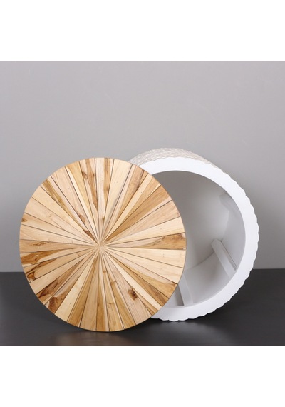 Solid Wood Sehpa & Gizli Saklama 50x60 Cm Beyaz