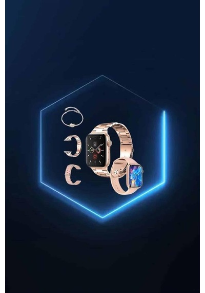 Yeni Nesil Pembe Dokunmatik Ekran Akıllı Saat Ve Oyuncu Kulaklığı Kablosuz Bluetooth Kulaklık