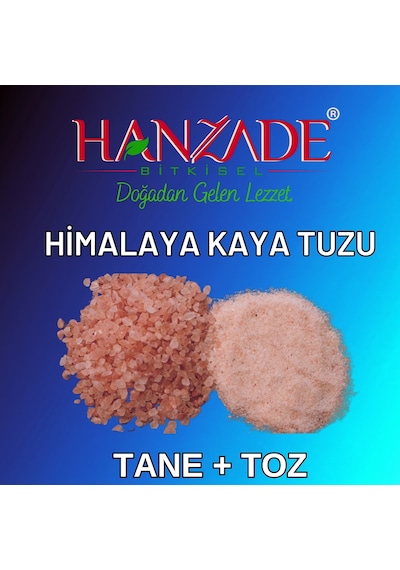 Hanzade Bitkisel Pembe Himalaya Tuzu Toz ve Tane 2 x 1 KG