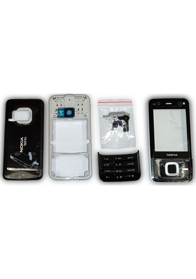 Nokia N81 Kasa Kapak Tuş Takımı N81 Uyumlu Siyah Renk Orta Kasa Ö
