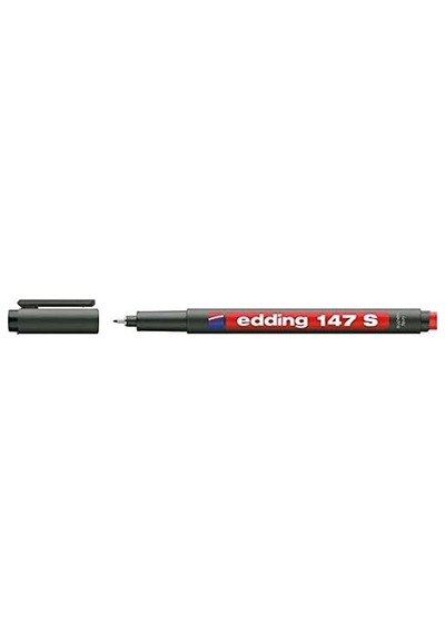 Edding 147 S Silgili Permanent Kalem - Asetat Kalemi - Kırmızı - 1 Kalem - 0,3 Mm Yuvarlak Uç Genel