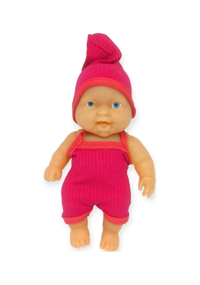 20 Cm Sevimli Et Bebek - Çıkarılabilir Neon Kıyafetli Gerçekçi Oyuncak Bebek - Pembe Lisinya