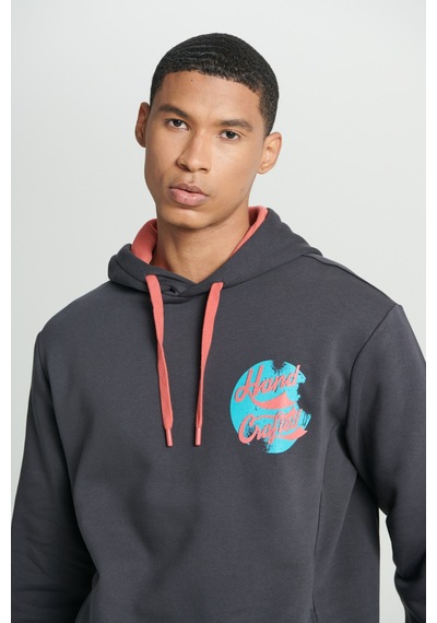 Lee Regular Fit Normal Kesim Kapüşonlu İçi Polarlı Sırt Baskılı Antrasit Sweatshirt Anthracite Lee Regular Fit Normal Kesim Kapüşonlu İçi Polarlı Sırt Baskılı Antrasit Sweatshirt Anthracite