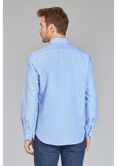 Bisse Regular Fit Uzun Kollu Mavi Erkek Gömlek Gmktn250002 D35 Mavi