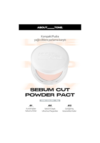 About Tone Yağlanma ve Sebum Karşıtı Matlaştırıcı Pudra ABOUT TONE Sebum Cut Powder Pack