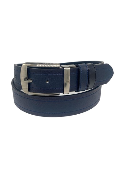 Süzer Deri Lacivert / Siyah Çift Taraflı Suni Deri 4 Cm.lik Unisex Spor Kemer Lacivert