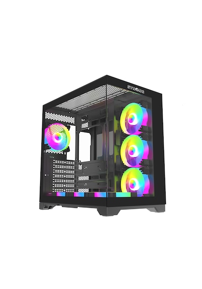 Strong Syrax 7x 120 Mm Fanlı Rgb Led Buton Kontrol Atx Akvaryum Siyah Gaming Bilgisayar Kasası Powersız Strong Syrax 7x 120 Mm Fanlı Rgb Led Buton Kontrol Atx Akvaryum Siyah Gaming Bilgisayar Kasası Powersız