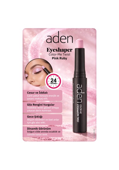 Aden Eyeshadow Twist - Asansörlü Göz Farı 03 Pink Ruby Pembe Yakut 0