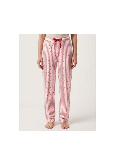Aura Collections Kadın Viskon Pamuklu Pijama Altı Soft Örme Mevsimlik Ev Pantolonu Pembe