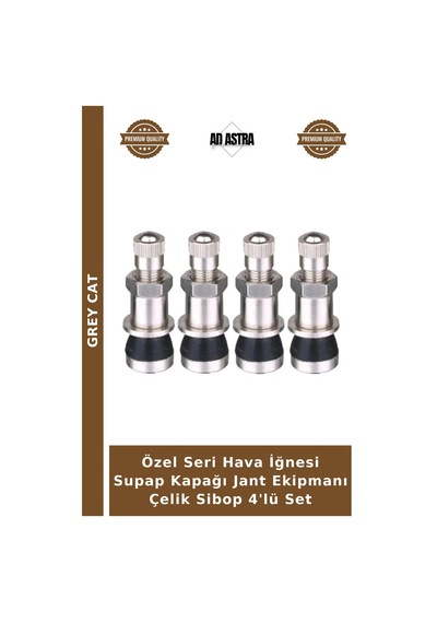 Özel Seri Hava İğnesi Supap Kapağı Jant Ekipmanı Çelik Sibop 4'lü Set