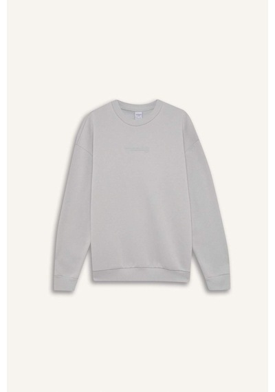 DeFacto Boxy Fit Bisiklet Yaka Baskılı Sweatshirt X8282AZ24AUGR184