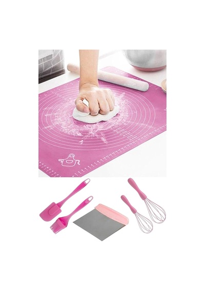 6 Parça Sunum Hazırlama Silikon Hamur Açma Matı,silikon Çırpıcı, Spatula, Fırça Mutfak Hazırlık Seti Diğer