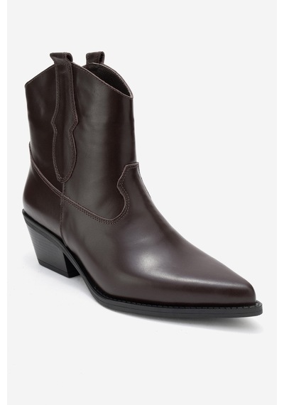Luvishoes Luvi Shoes Elıa Kahverengi Cilt Hakiki Deri Kadın Western Bot Kahverengi