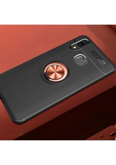 Huawei P Smart 2019 Kılıf Zore Ravel Silikon Kapak Siyah-Rose Gold