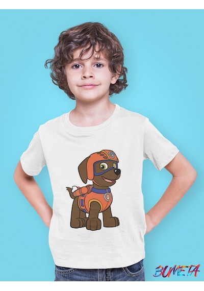 Bumeta Deniz Kahramanı Zuma Paw Patrol Çocuk Tişört T-shirt Beyaz