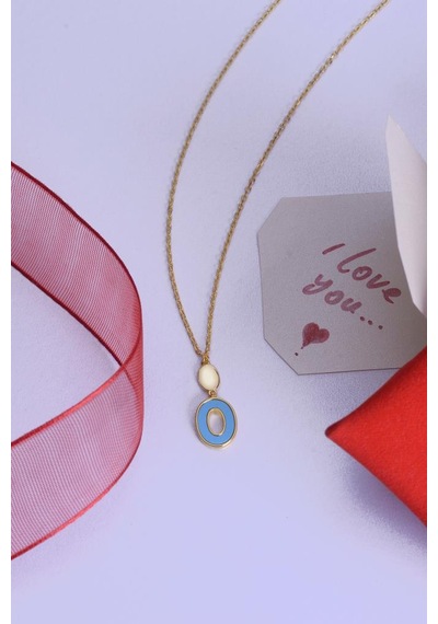 Innuendo Jewelry 925 Ayar Gümüş O Kolye Mavi