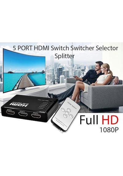 Mesh Kumandalı Full Hd 1080P Kablosuz Hdmi 5 Port 5*1 Switch