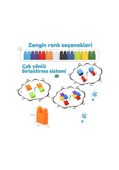 Yaratıcı Modüler Yapı Blokları Tak Çıkar Eğitici Oyuncak 300 Parça 3+ Yaş