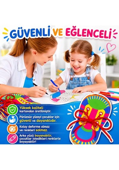 Tineke Montessori Ayakkabı Bağlama Eğitici Oyuncak İnce Motor Beceri Geliştirici Erkek Ve Kız 3+ Yaş