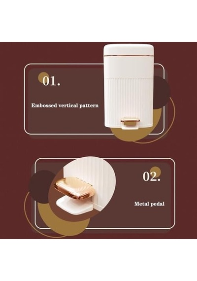 Tr 8/10/15 Litre Çöp Kovası, Darbe Emici Kapaklı, Retro Plastik, Basamak Açma, Oturma Odası, Yatak Odası, Banyo İ Genel