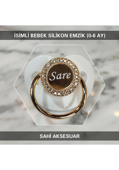 Sahi Aksesuar İsimli Bebek Emzik Zinciri ve Bebek Silikon Emzik BEZYI244 Mavi