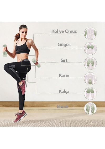 Ayarlanabilir Modüler Kettlebell Ve Dambıl Seti 5 Kg Ev Fitness Ve Güç Antrenman 5 Kg + Yeşil Renk Direnç Bandı