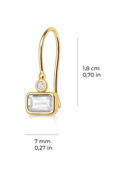 Gia Baget Taşlı Sallantılı Altın Küpe 14 Ayar