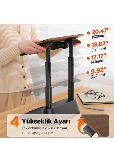 Bix Saiji D8 Ergonomik Laptop Standı Ahşap Yüzey Fare Platformlu Yükseklik Ayarlı Katlanabilir 11-17 İnç Dizüstü Bilgisayar Standı