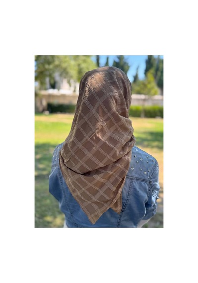 Aldaıyr Jakarlı Caz Eşarp 120 X120 Pamuk İkinci Desen Vizon