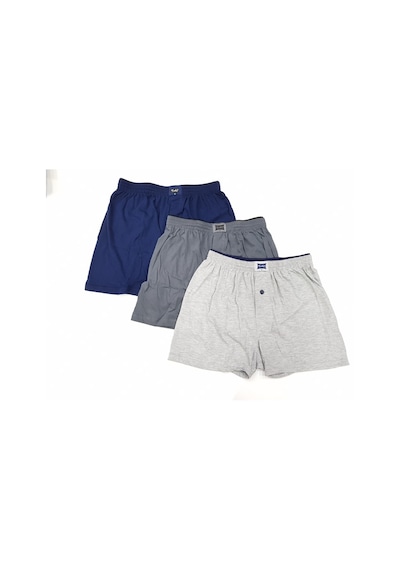 Tutku 0117 Penye Düğmeli Düz Erkek Boxer 6'lı